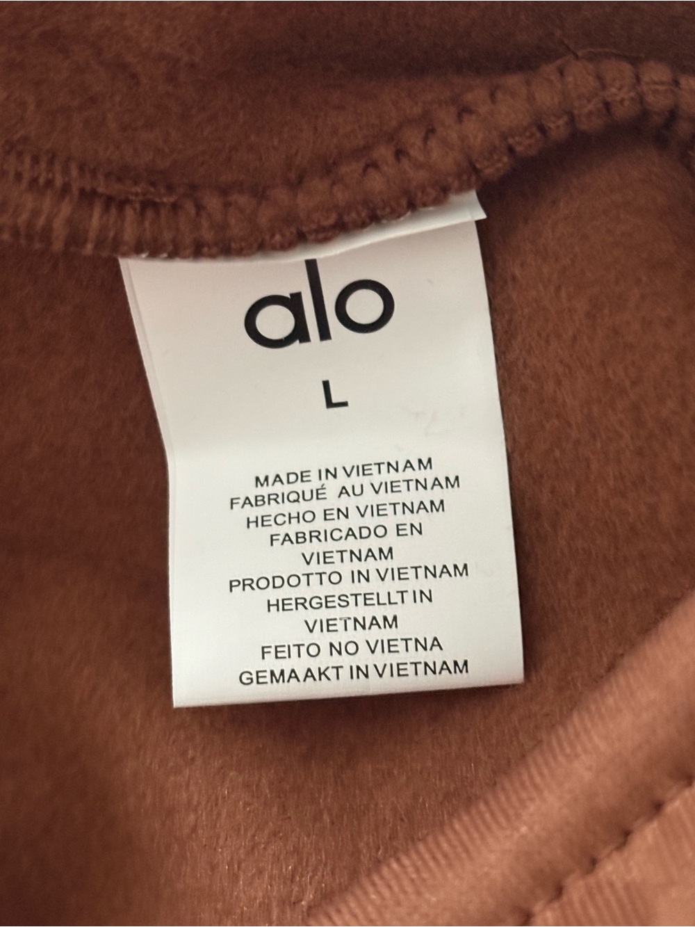 Alo Women’s Brown 2-Piece Sweatsuit Set L Crewneck Drawstring Elastic - Picture 8 of 9